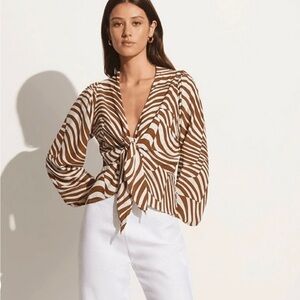 NWT Faithfull The Brand SARIN TIE-FRONT TOP